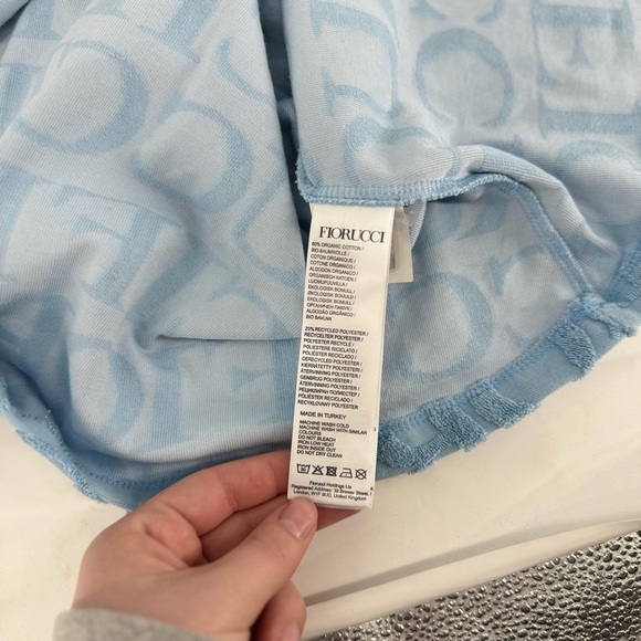 Fiorucci Baby Blue Terry Cloth Logo Designer Mini Skirt - Picture 4 of 4